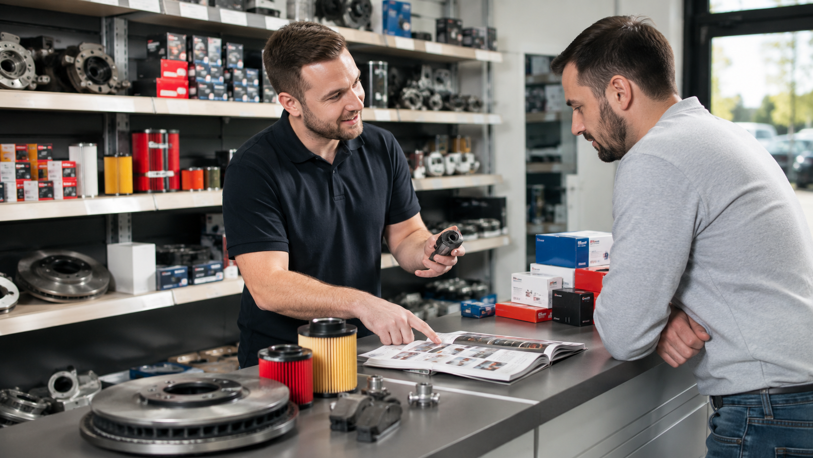 Asesoramiento al cliente en tienda de recambios